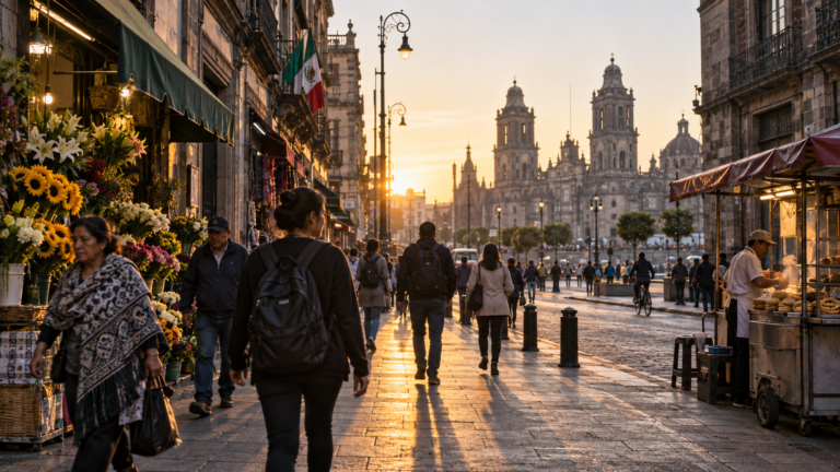 Rutas peatonales para redescubrir el Centro Histórico. Imagen editorial.